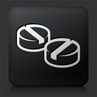 Black Square Button with Pills