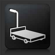 Black Square Button with Moving Carriage Icon N5