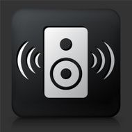Black Square Button with Speakers Icon N4