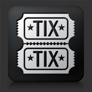 Black Square Button with Movie Tickets