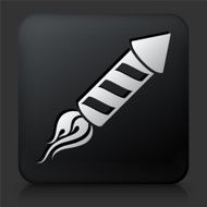 Black Square Button with Firework Icon