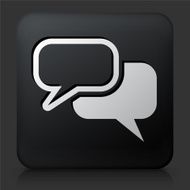 Black Square Button with Chat Bubbles Icon N7