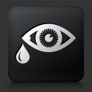 Black Square Button with Tears Icon