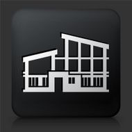 Black Square Button with Building Icon N51
