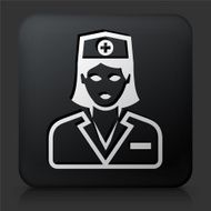 Black Square Button with Doctor Icon N3