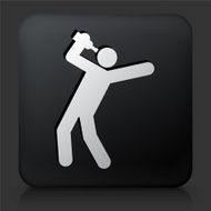 Black Square Button with Drinking Icon N8
