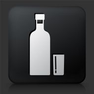 Black Square Button with Bottle Icon N2