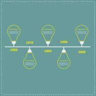 Timeline Infographic with yellow light idea bulb text Template Flat