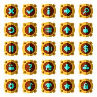 Steam punk flat game buttons