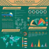 Cargo transportation infographics trucks lorry Elements N6