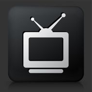 Black Square Button with Television Icon N17