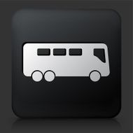 Black Square Button with Bus Icon N7