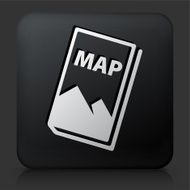 Black Square Button with Map Icon N2