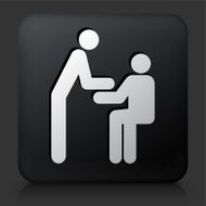 Black Square Button with Blood Donation Icon N5