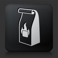 Black Square Button with Grill Charcoal Bag
