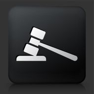 Black Square Button with Gravel