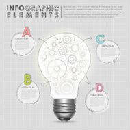 bulb with gear abstract infographic elements