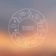 Circle line infographic on vector blur background N11