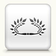 White Square Button with Crown Icon N4