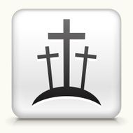 White Square Button with Graveyard Icon