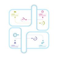 Flat display with crossed and dotted curved path intersecting re N2