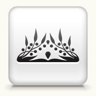 White Square Button with Crown Icon N5