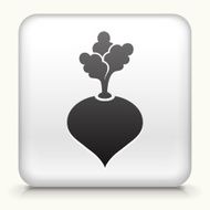 White Square Button with Turnip Icon