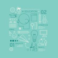 Flat linear Infographic Education Outline Technology Charts N2