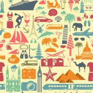 Travel background Vacations Beach resort seamless pattern N3