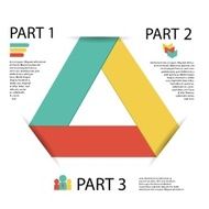 Tri-color triangle with text along each side