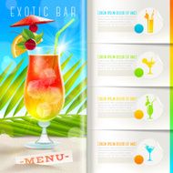 Design template with infographic elements - Tropical beach bar menu