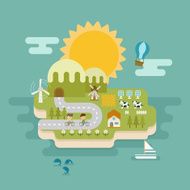 eco green concept flat design