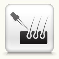 Square Button with Hair Growth interface icon