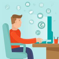 Vector self employed man in flat style N2