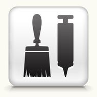 Square Button with Brush &amp; Glue Gun