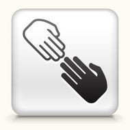 Square Button with Joining Hands interface icon
