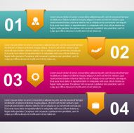 Abstract paper infographic with curled ribbons Modern design template