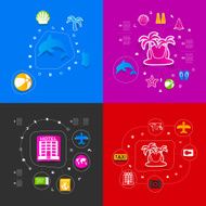 Set of summer tourism icons N546