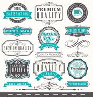 Marketing badges and vintage frame set