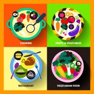 flat design icons for food and restaurant