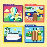 world traveling concept icons set in flat design