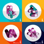 Geometric infographic set in trendy flat style N45