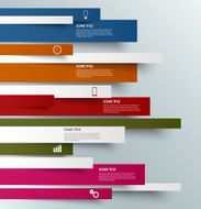 Info graphic colored striped modern template