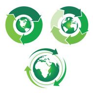green globe with cycle arrows