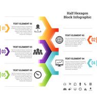 Half Hexagon Block Infographic Element