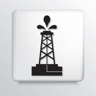 Square Icon With Oil Drilling Rig