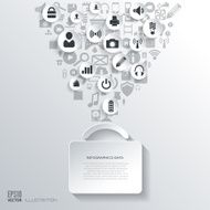 Portfolio icon Flat abstract background with web icons Interface symbols