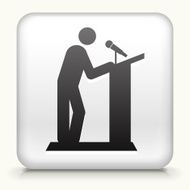 Square Button with Speaker on Podium