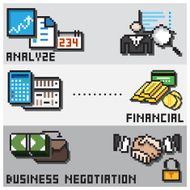 Digital Pixel Financial Design Concept