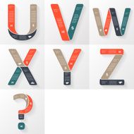 Vector font infographic diagram with letters N4